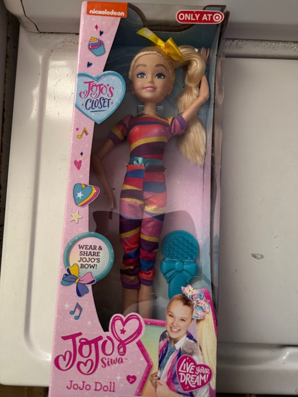 JoJo Siwa Doll in Rainbow Striped Outfit with Yellow Bow. Only at Target